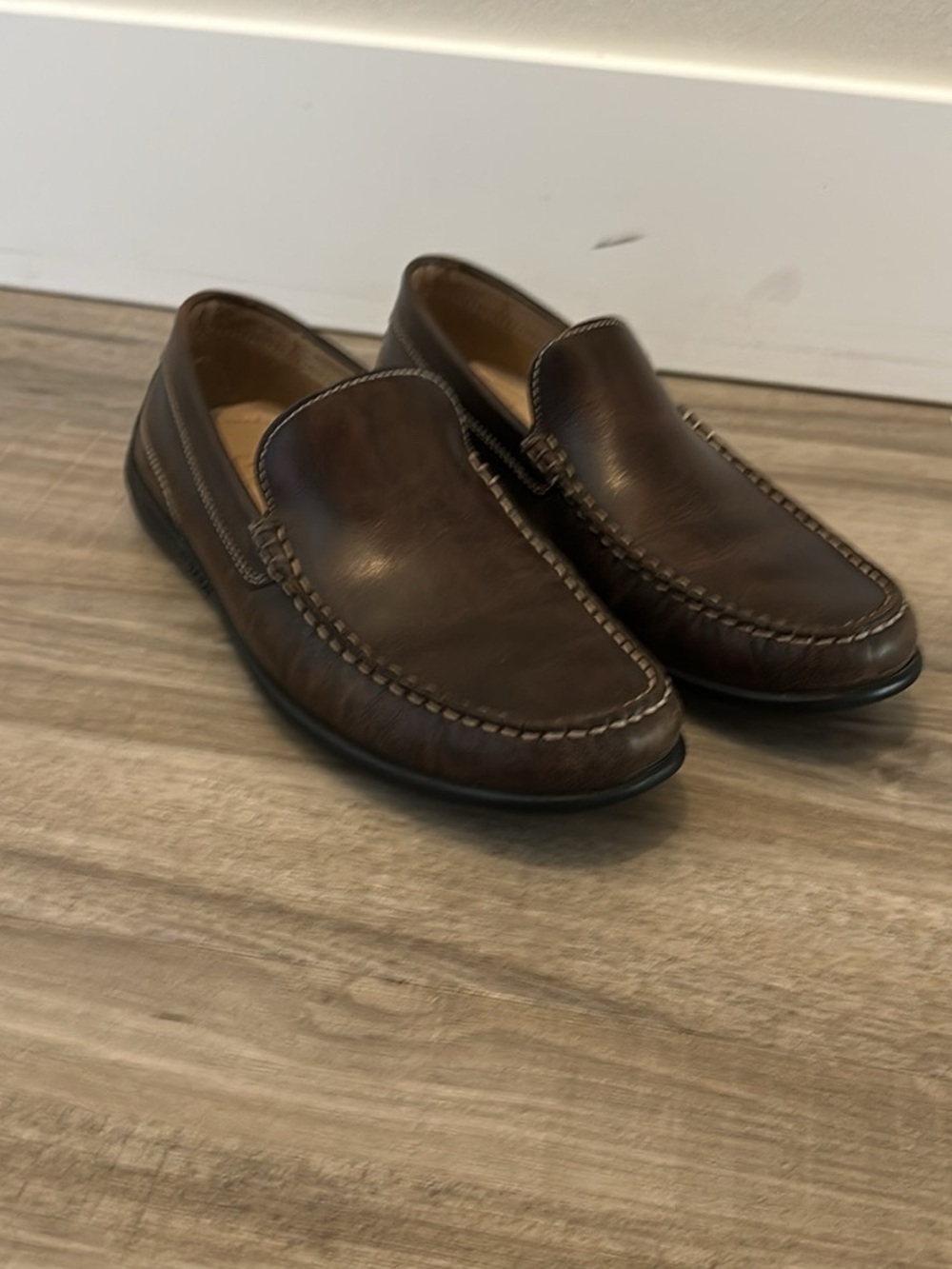 Ecco Brown Leather driving Loafers (Size 41)
